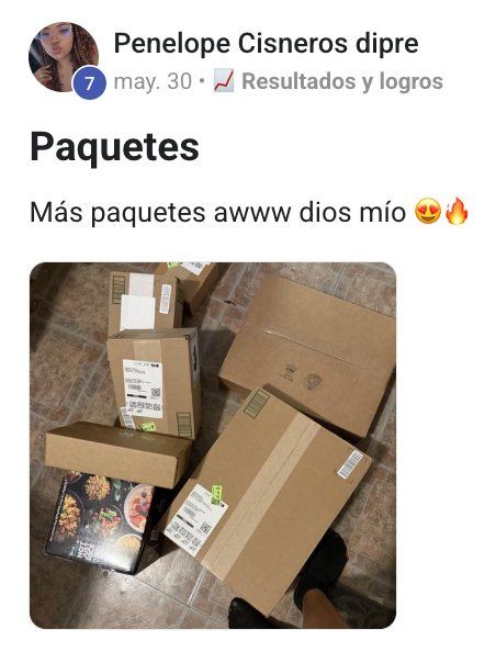 Paquetes recibidos por Penélope