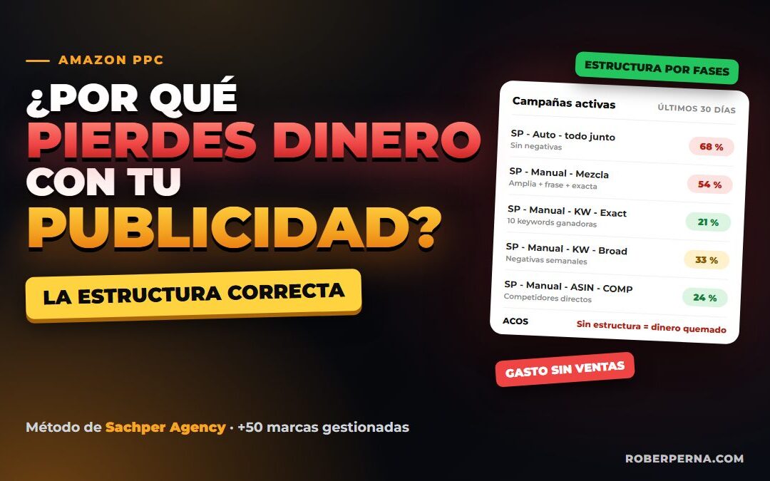 Por qué pierdes dinero en Amazon PPC (y la estructura de campañas que usamos en mi agencia)